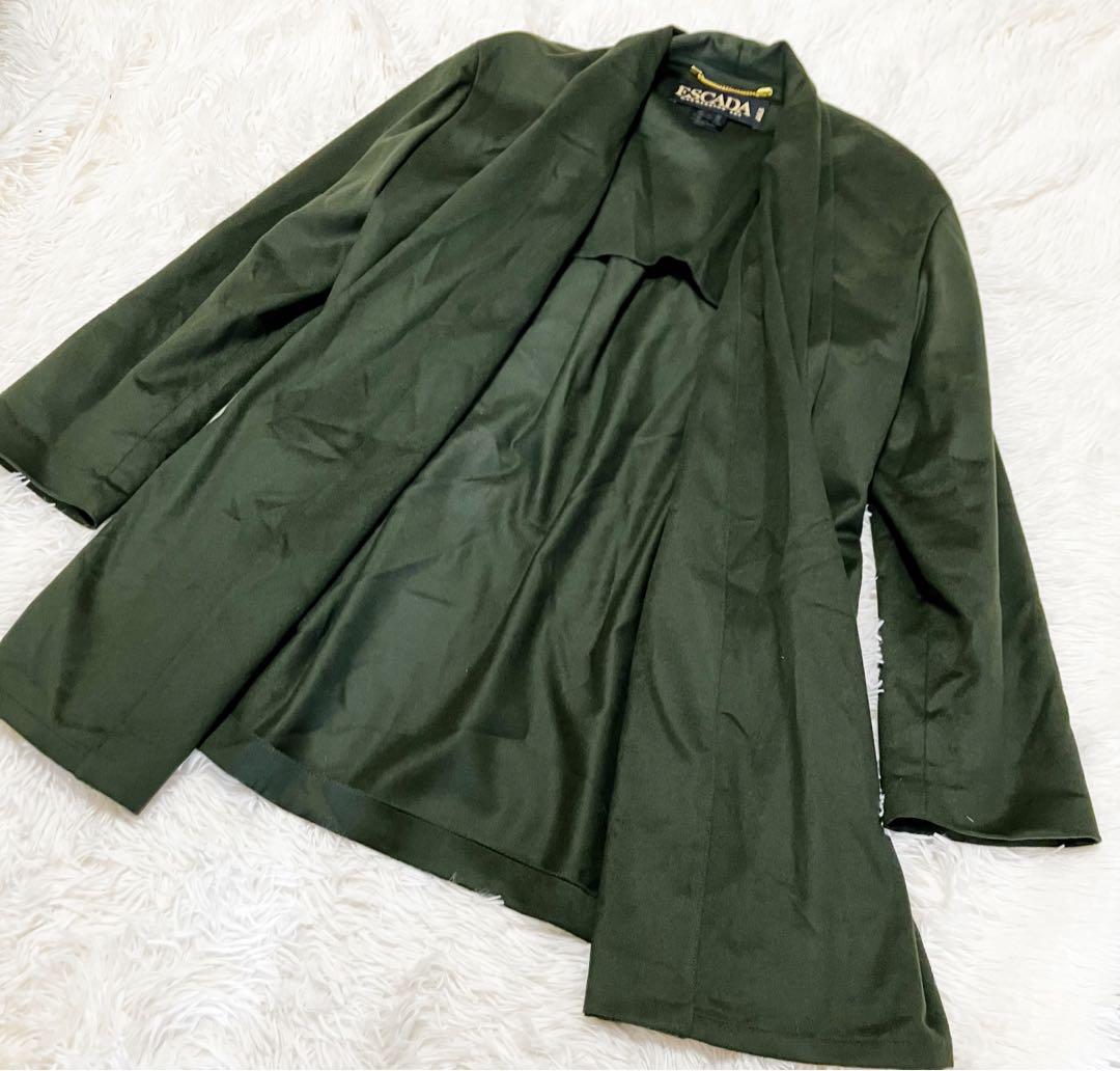 美品　エスカーダ　カシミヤ30% Lサイズ　グリーン　ジャケット　柔らか
