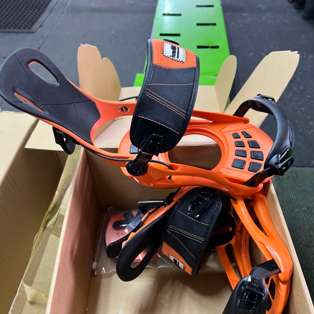 オレンジ スノーボード ビンディング Lサイズ