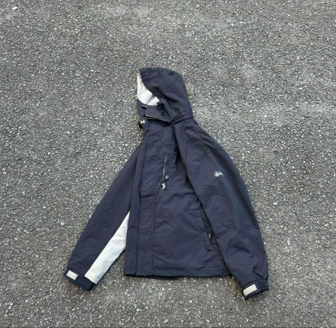 old stussy 90sマウンテンパーカー　スノーウェア　ネイビー　ギミック