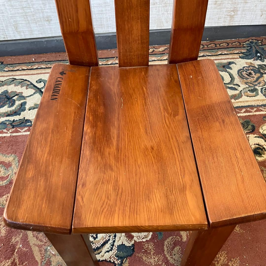 ①② 二脚 北欧レトロ カナディアン 木製椅子 ダイニングチェア ビンテージ