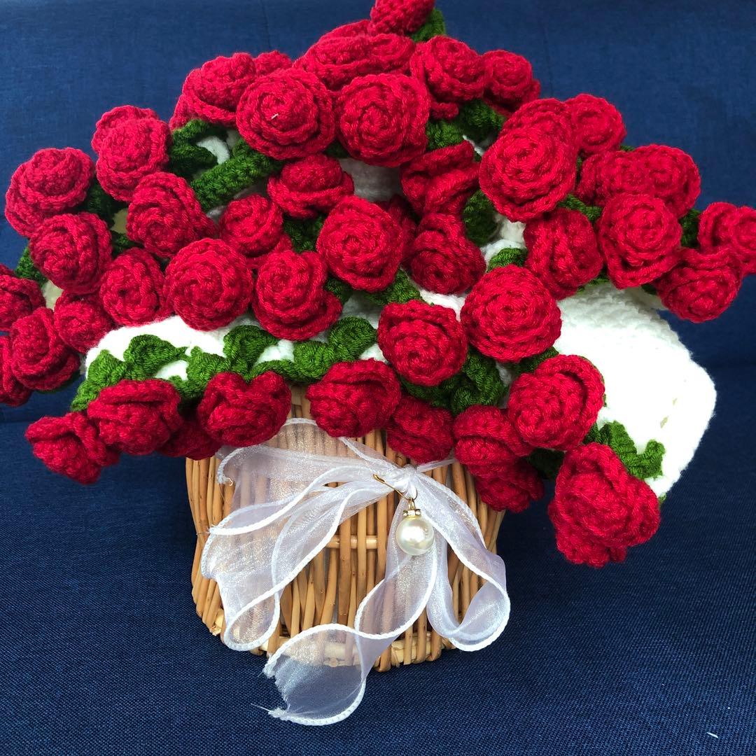 花束ブランケット♡ひざ掛け♡薔薇の花♡ブーケブランケット♡ハンドメイド