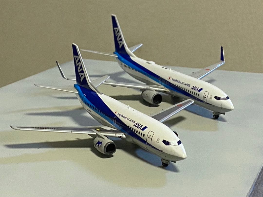 1/200 プラモデル完成品 ANA 737-500&737-800 2機セット