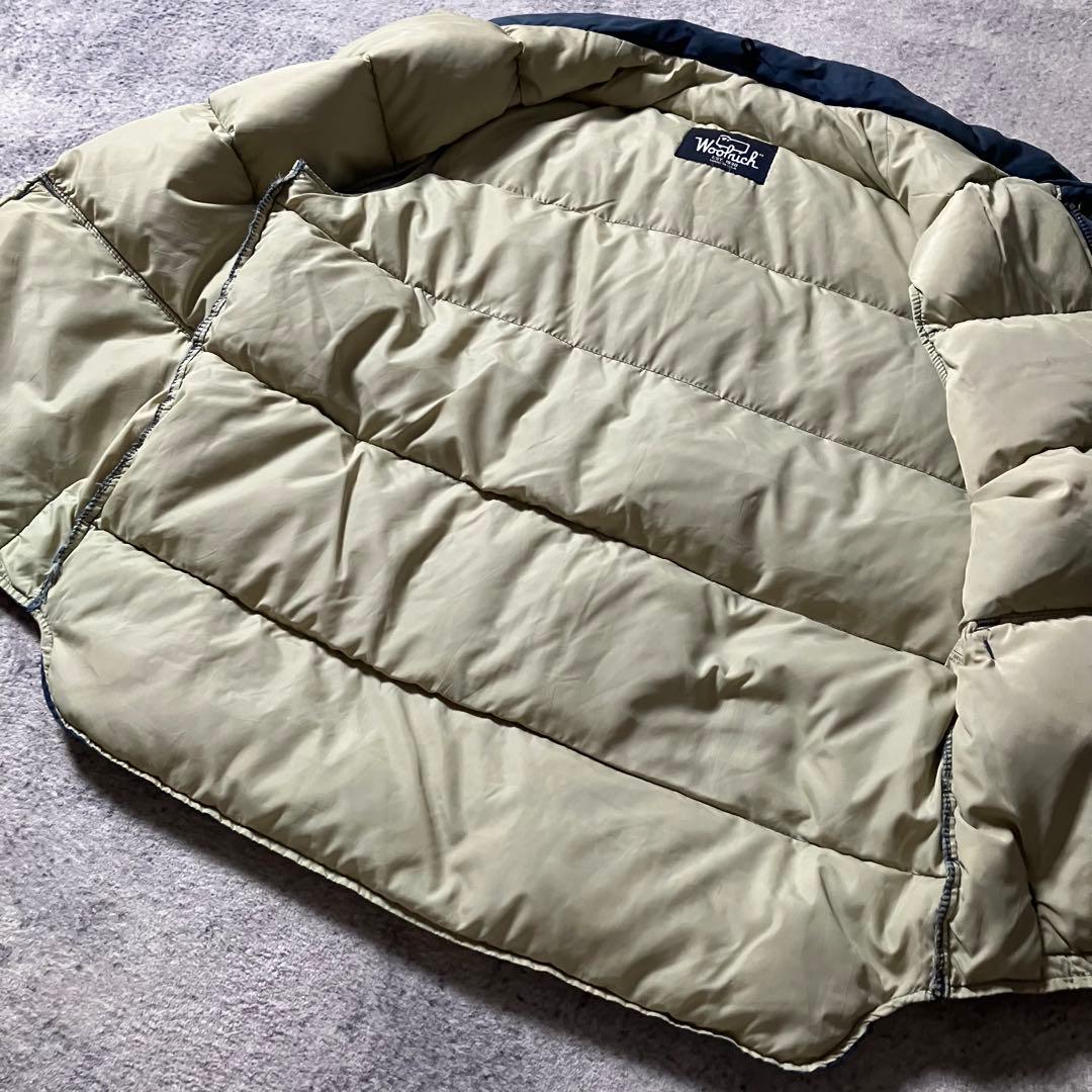80sWoolrichウールリッチダウンベストUSA製ネイビー