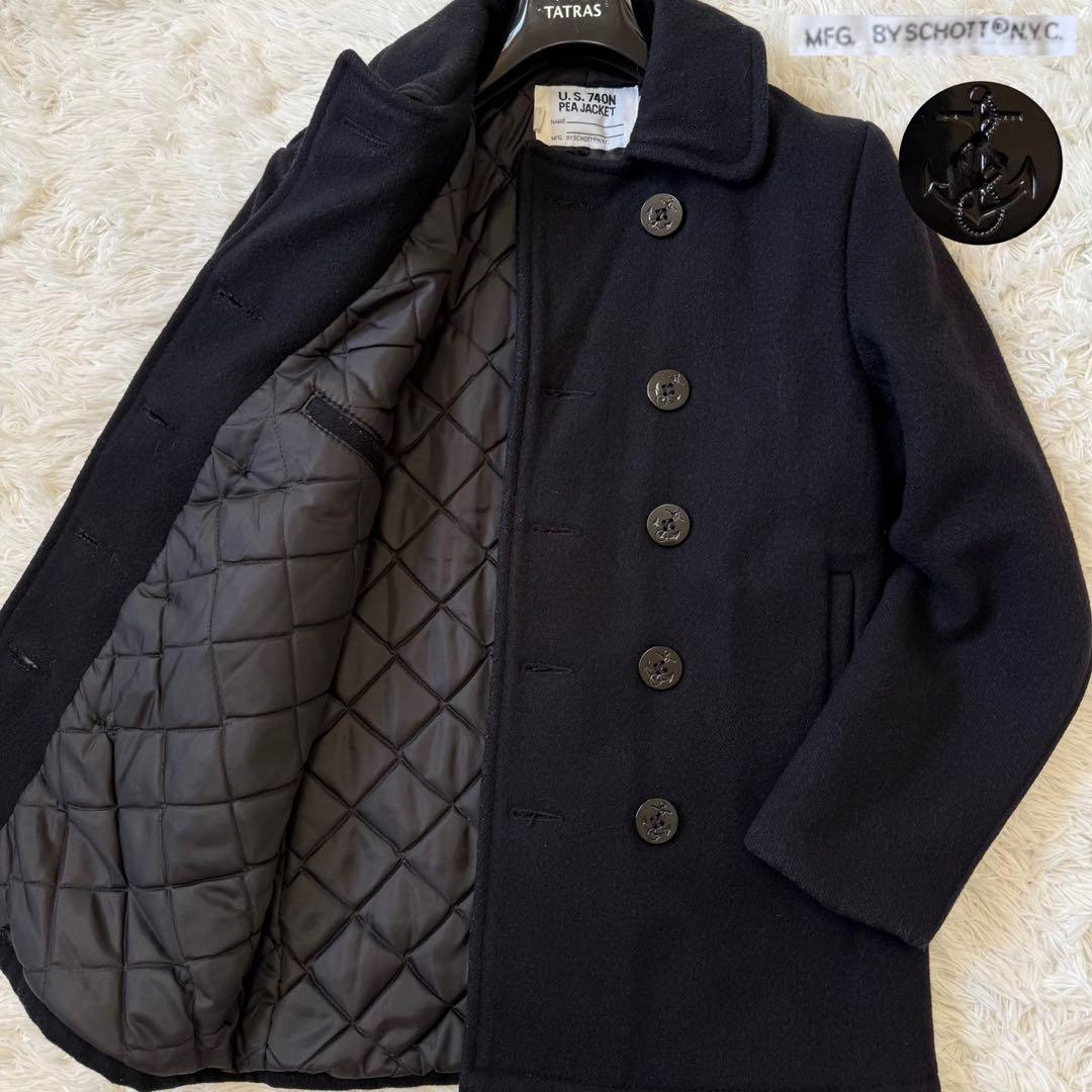 ✨美品✨ショット ピーコート キルティング ダブルブレスト U.S.304N 黒