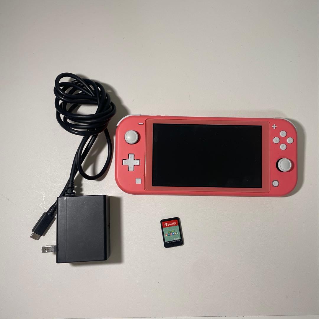 【美品】Nintendo Switch Lite ピンク 本体　あつ森ソフト