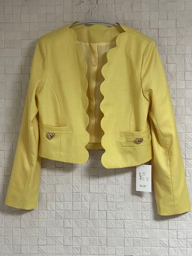 イデアルーチェ　イエロースカラップノーカラージャケット