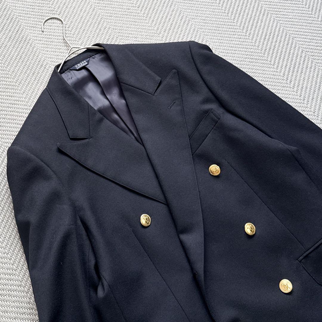 極美品 ラルフローレン CHAPS ダブルテーラードジャケット 金ボタン L