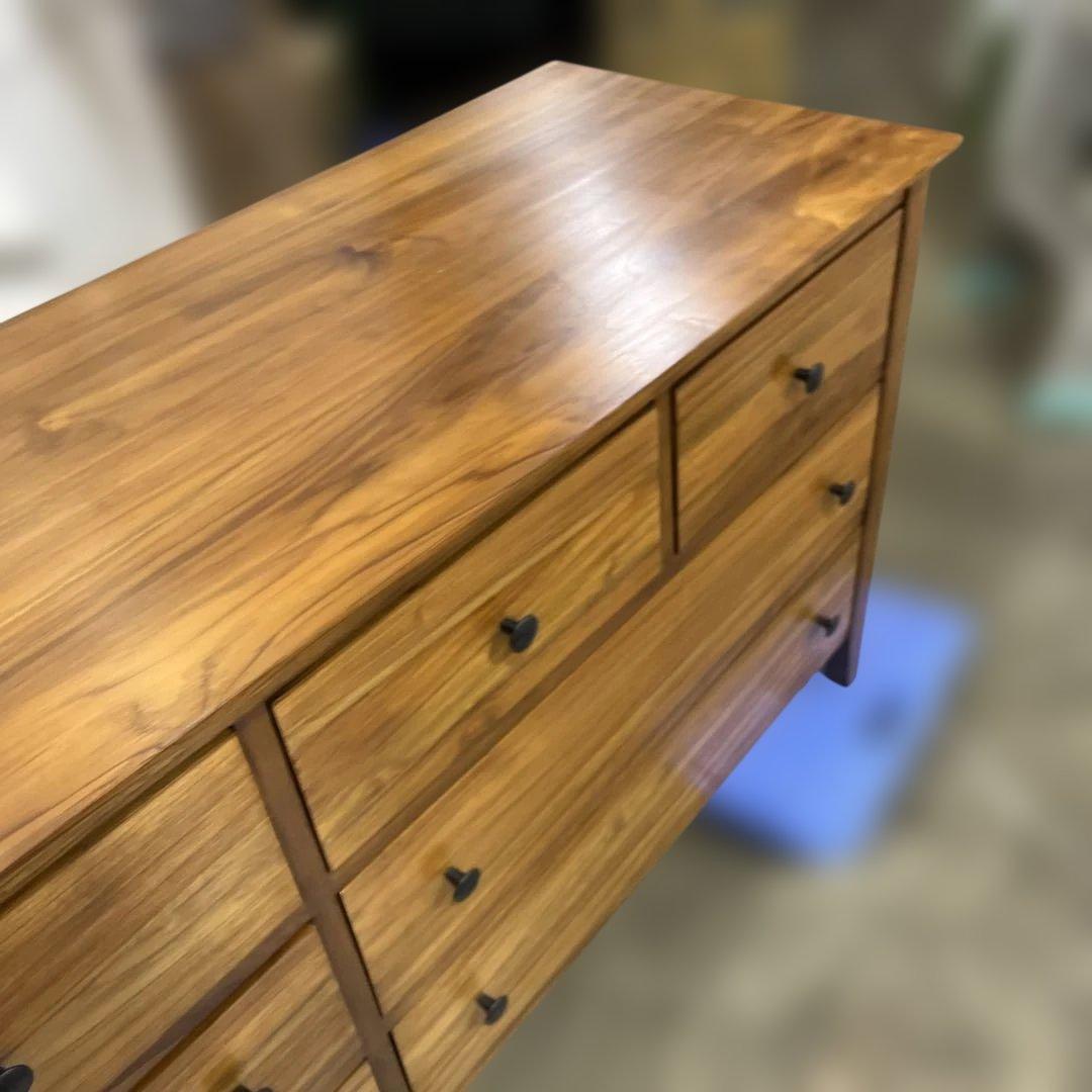 【チーク無垢材】◆ワイドチェスト◇雰囲気抜群◆程度良好！