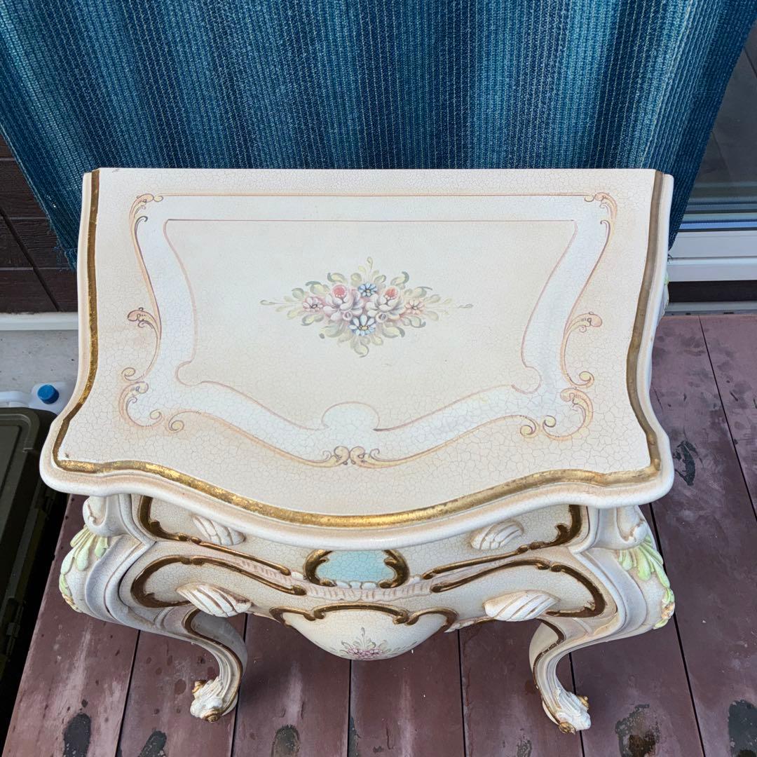 【中古品】RIO FURNITURE　ロココ調コンソールテーブル 引出し2段式