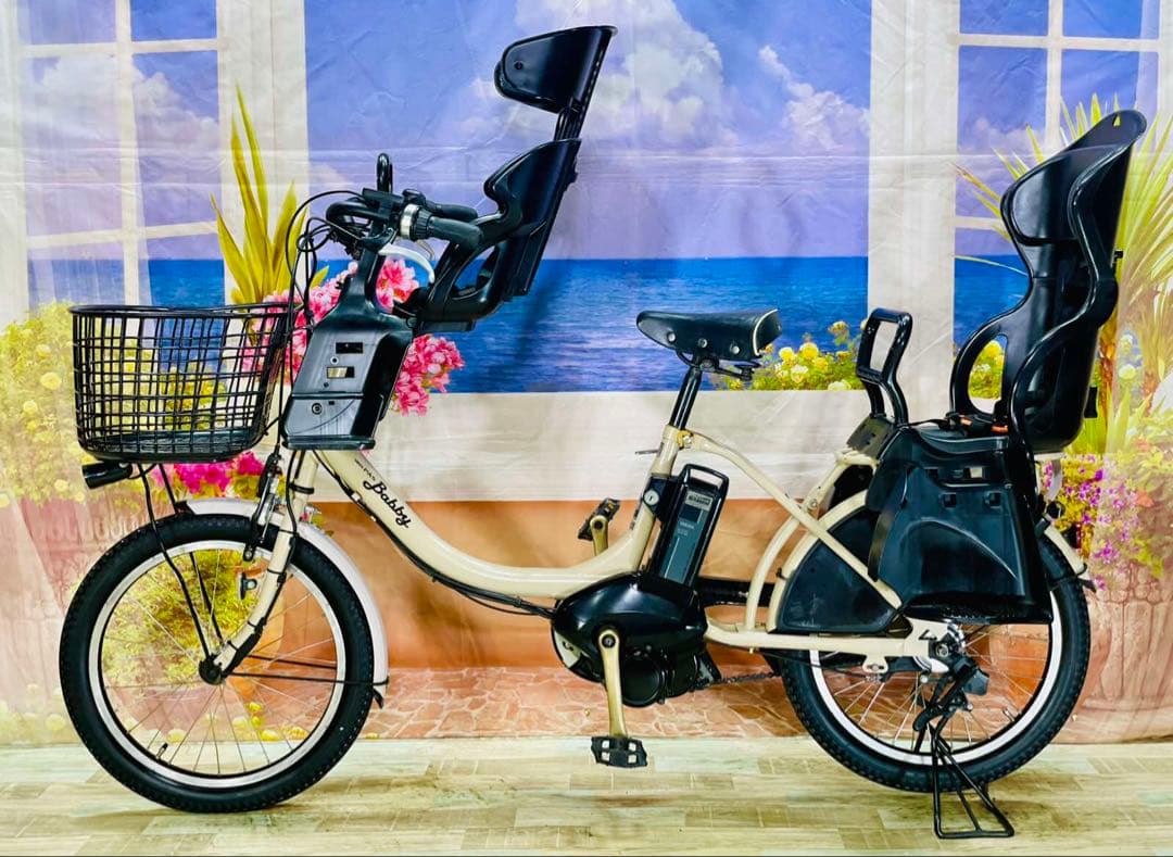 ヤマハPASバビー12AH！マカロンラテ⭐️子供乗せ電動アシスト自転車Y2230