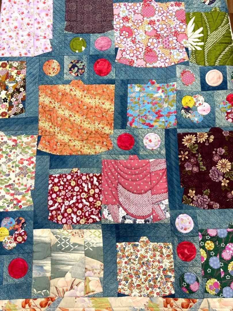 ハンドメイド パッチワーク キルト タペストリー 和風