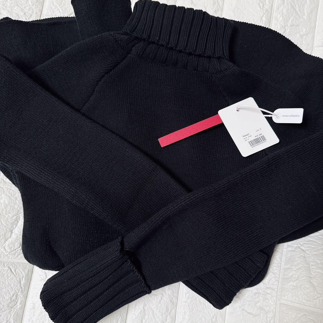 ワンピース S structured flare knit dress