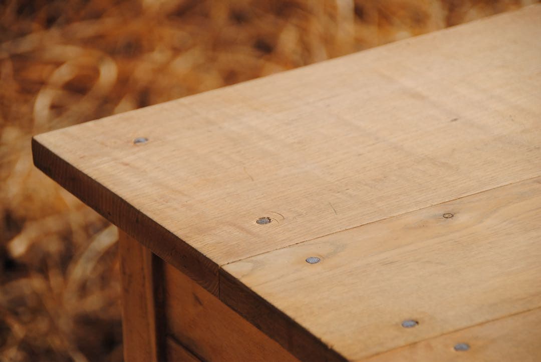 机　古道具　片袖机　ナラ材　無塗装　ナチュラル　レトロ　ヴィンテージ家具　剥離