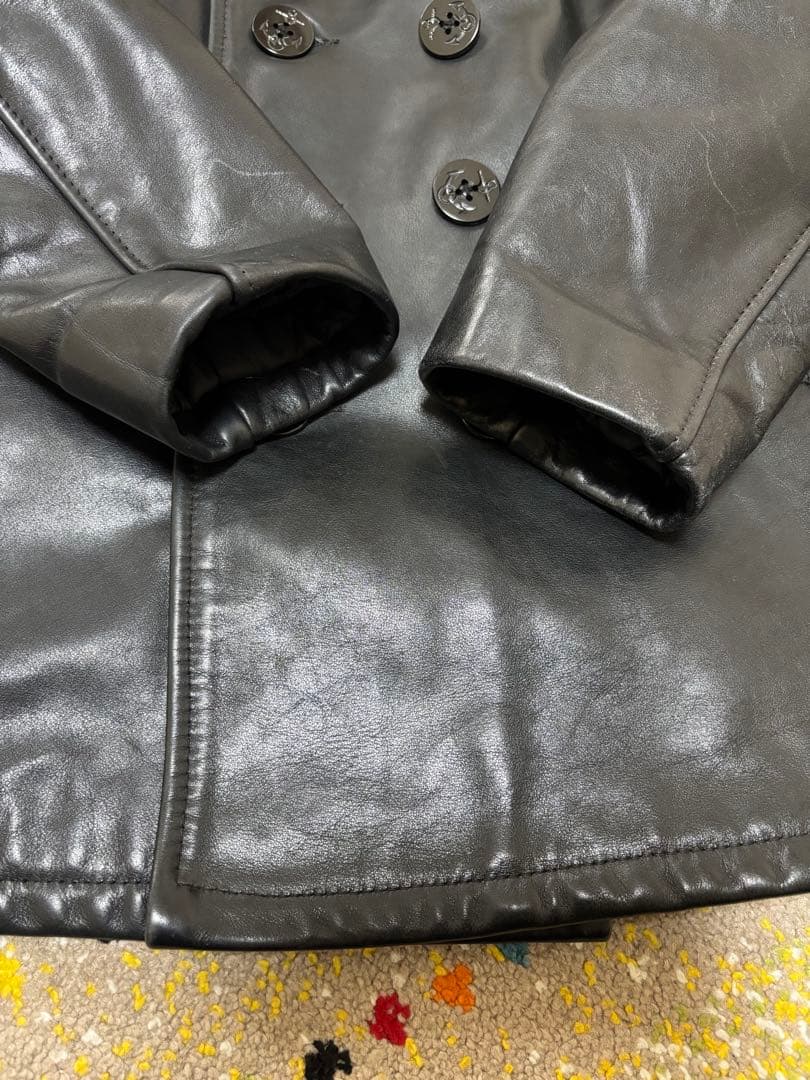 【美品】　SCHOTT ショット　Pコート　オールレザー　本革　ブラック　36