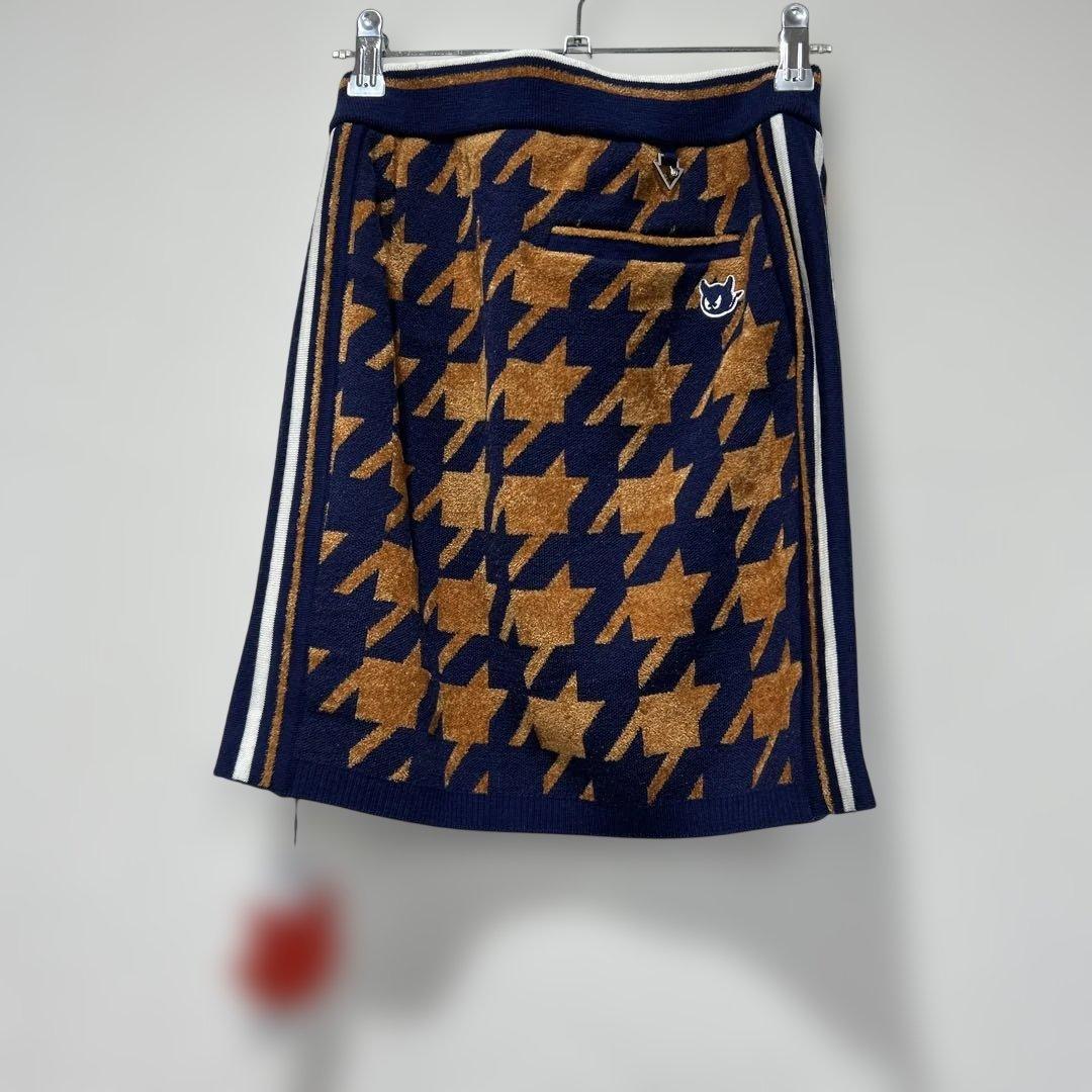 WAACゴルフ星柄フリーススカート ネイビー