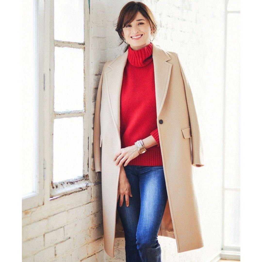 ICB Shell Melton チェスターコート ロング丈 キャメル