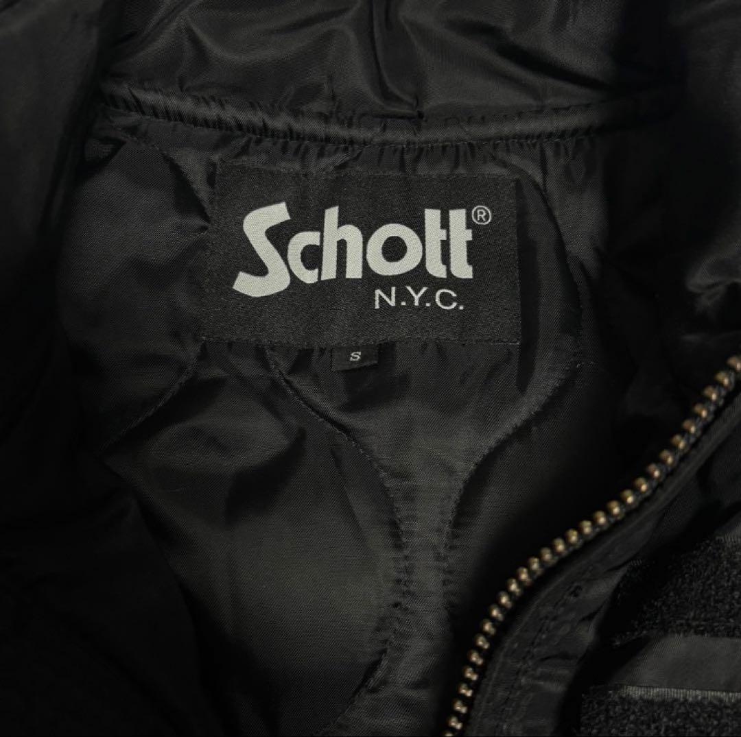 【美品】Schott ブラック MA-1 フライトジャケット S