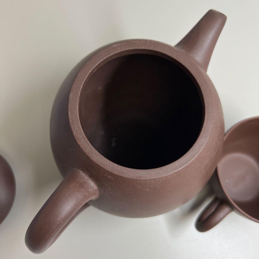 中国宣興　朱泥茶器セット2点　東Y7-1224①タウル