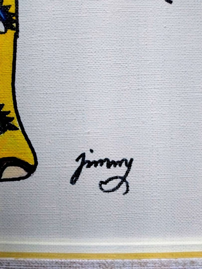 【F6号】ジミー大西【アフリカ】手描き作品/サイン有/油彩/アクリル/絵画/額縁