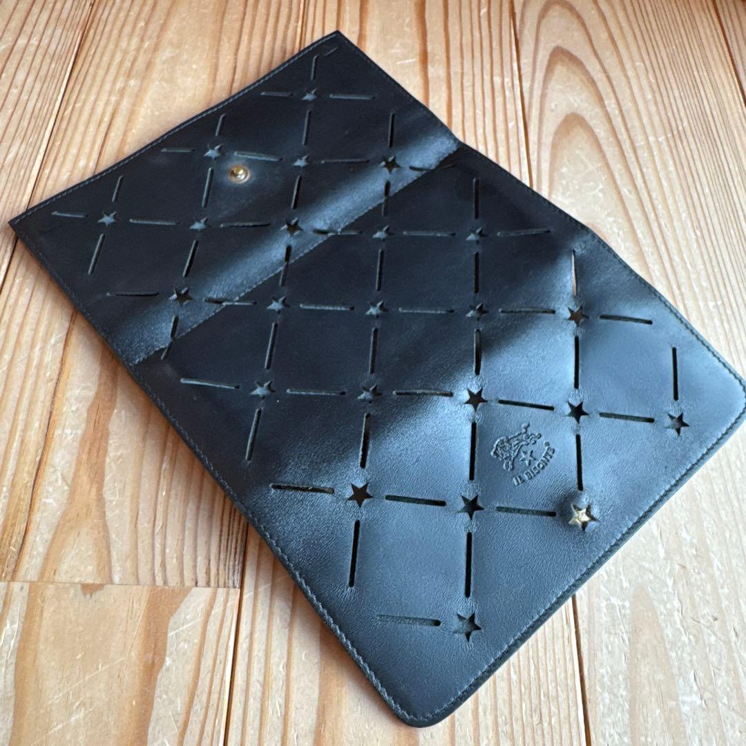 【レア＆極美品】IL BISONTE スターパンチングWフラップ 長財布☆