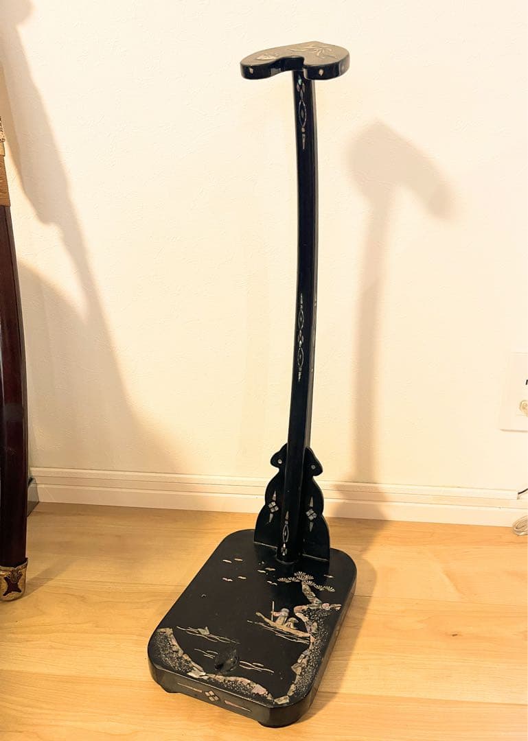 【希少】刀掛け 太刀掛け　螺鈿　一本掛け　模造刀　武具