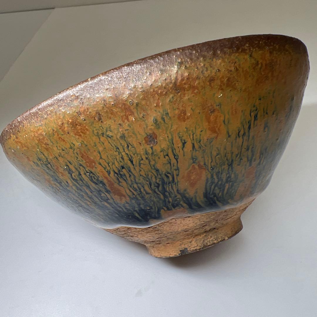 中国古玩　天目茶碗　口径約12㎝　東Y8-0204☆2Fタカサ