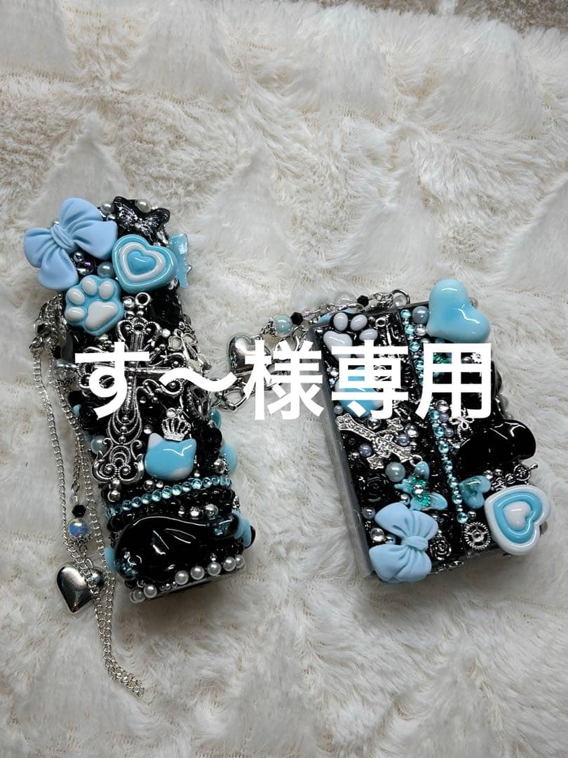 ［即購入可］IQOSイルマ（i）ワンデコケース30-黒＆水色系-