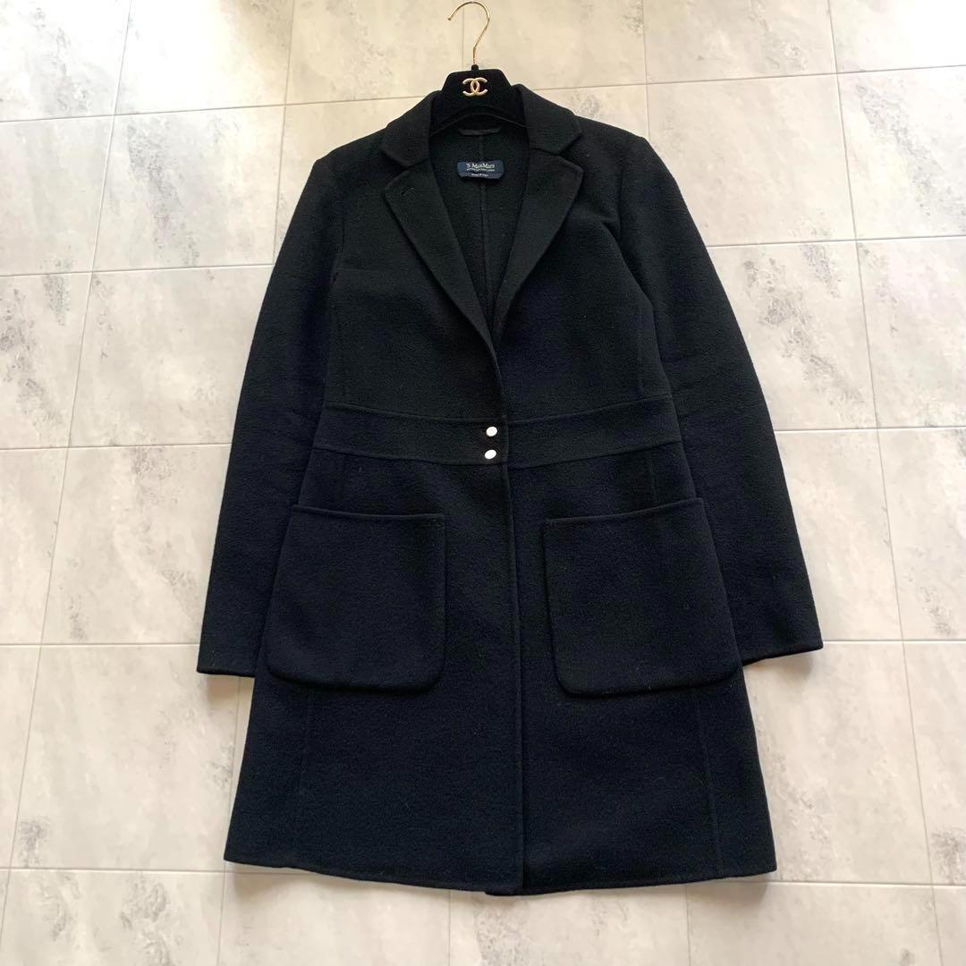 美品♡エスマックスマーラ クチートアマーノ アンゴラ混 チェスターコート 38