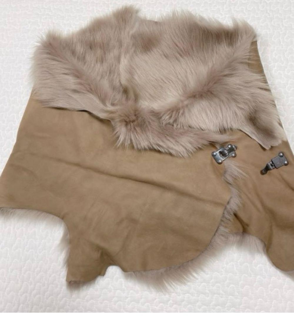 カールドノヒュー ストール ショール 毛ムートン　茶色