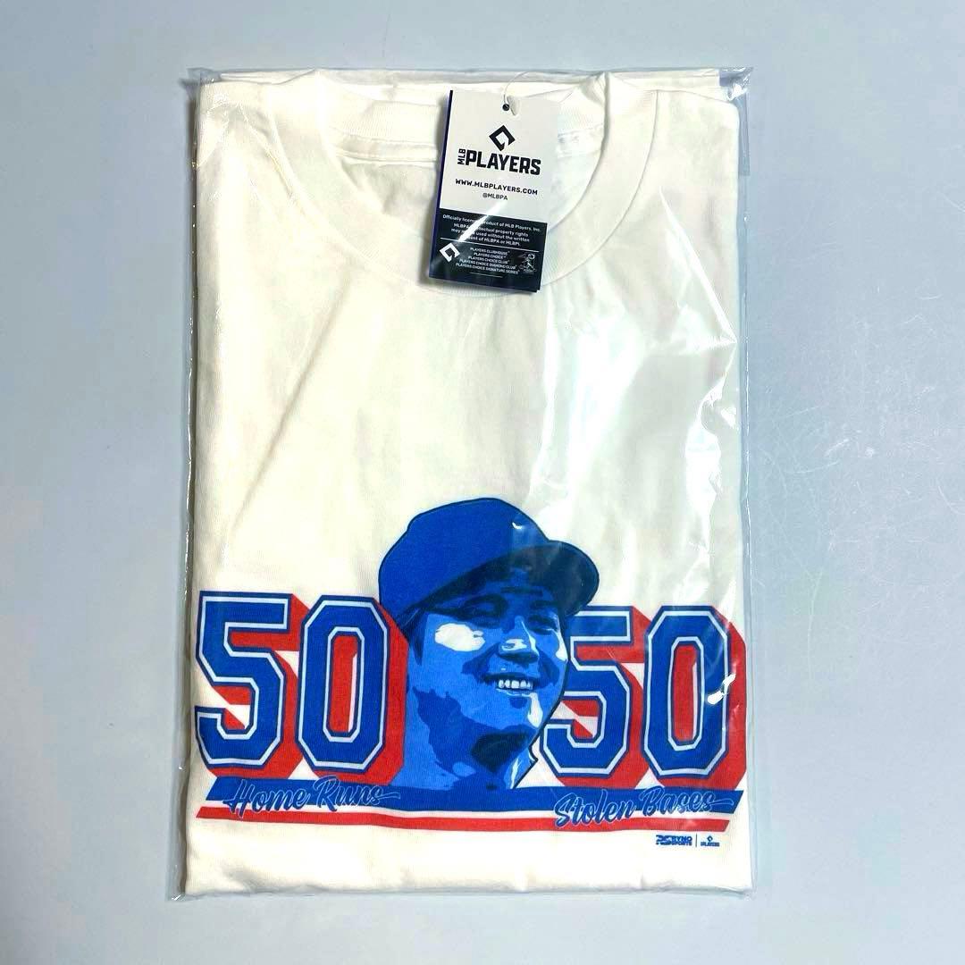 MLB ドジャース　50-50記念限定Tシャツ　メモリアルプリント　大谷翔平　白