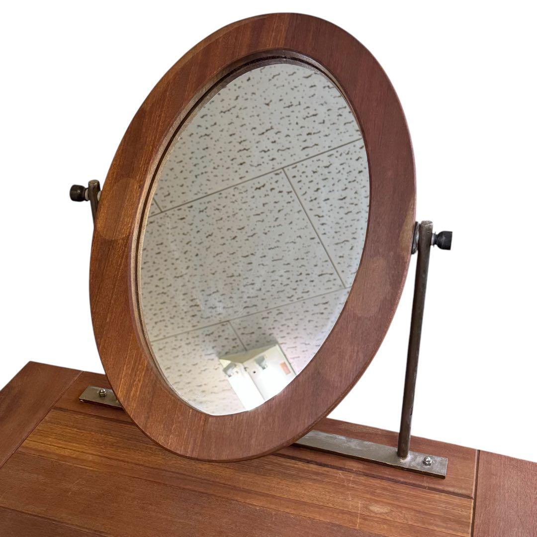 ヴィンテージ風 引き出し付 木製 スチール ドレッサー 鏡台