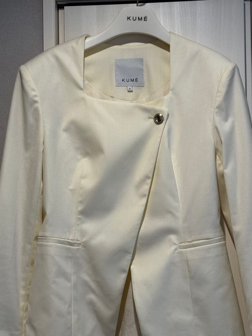 KUME//ONE BUTTON SQUARE-NECK JACKETジャケット