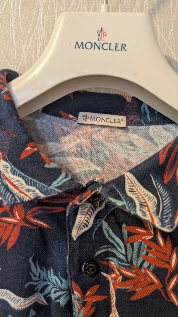 ✨本日限定‼️モンクレール ポロシャツ メンズ Mサイズ ネイビー ワッペン