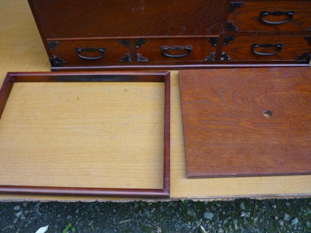 長火鉢　ケヤキ材　美品　肉厚銅板の落とし　天板蓋付き