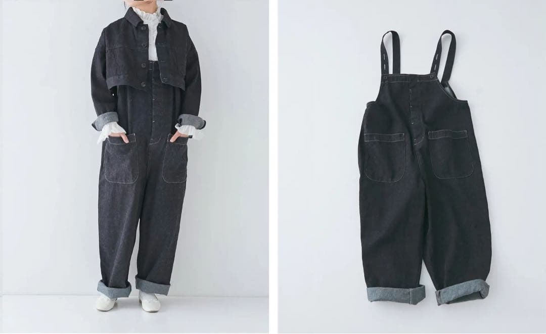 父*を様 ネストローブ nest Robe UpcycleLino デニムサロペ