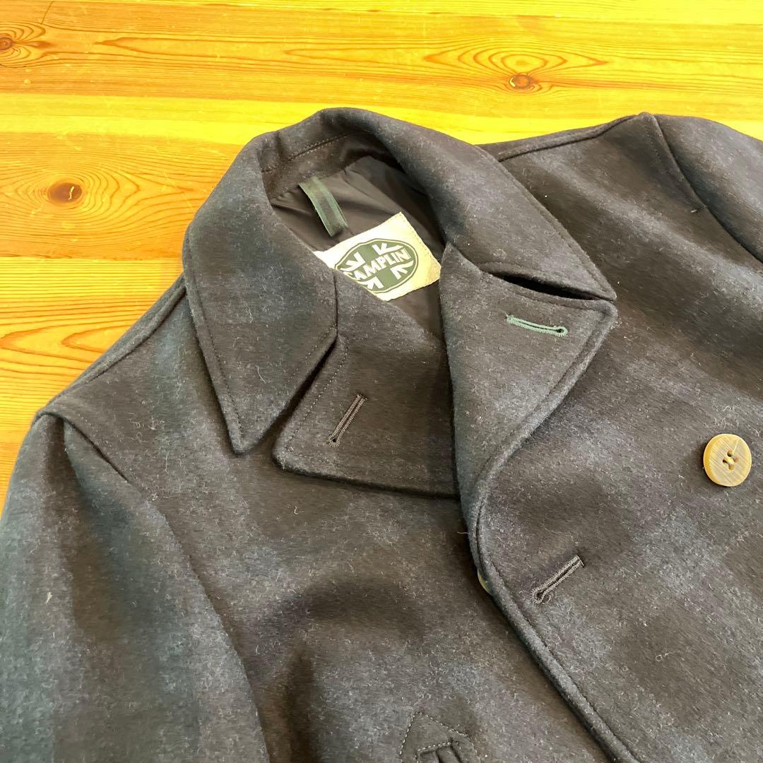 CAMPLIN イタリア製ウールピーコート チェック