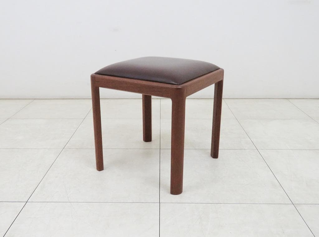 ケイ様 青林製作所 ヴィンテージ チーク無垢材×本革 ブラウン スツール ③