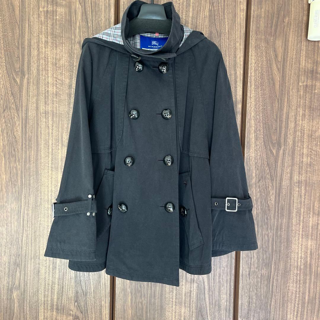 レア☆トレンチ風ポンチョ　濃紺