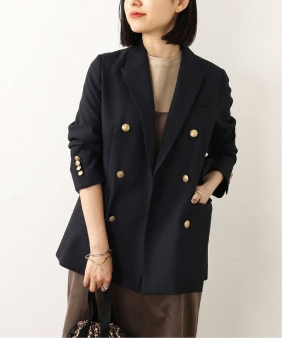 未使用級✨ ジャーナルスタンダードレリューム 紺ブレ ダブルブレスト 金ボタン