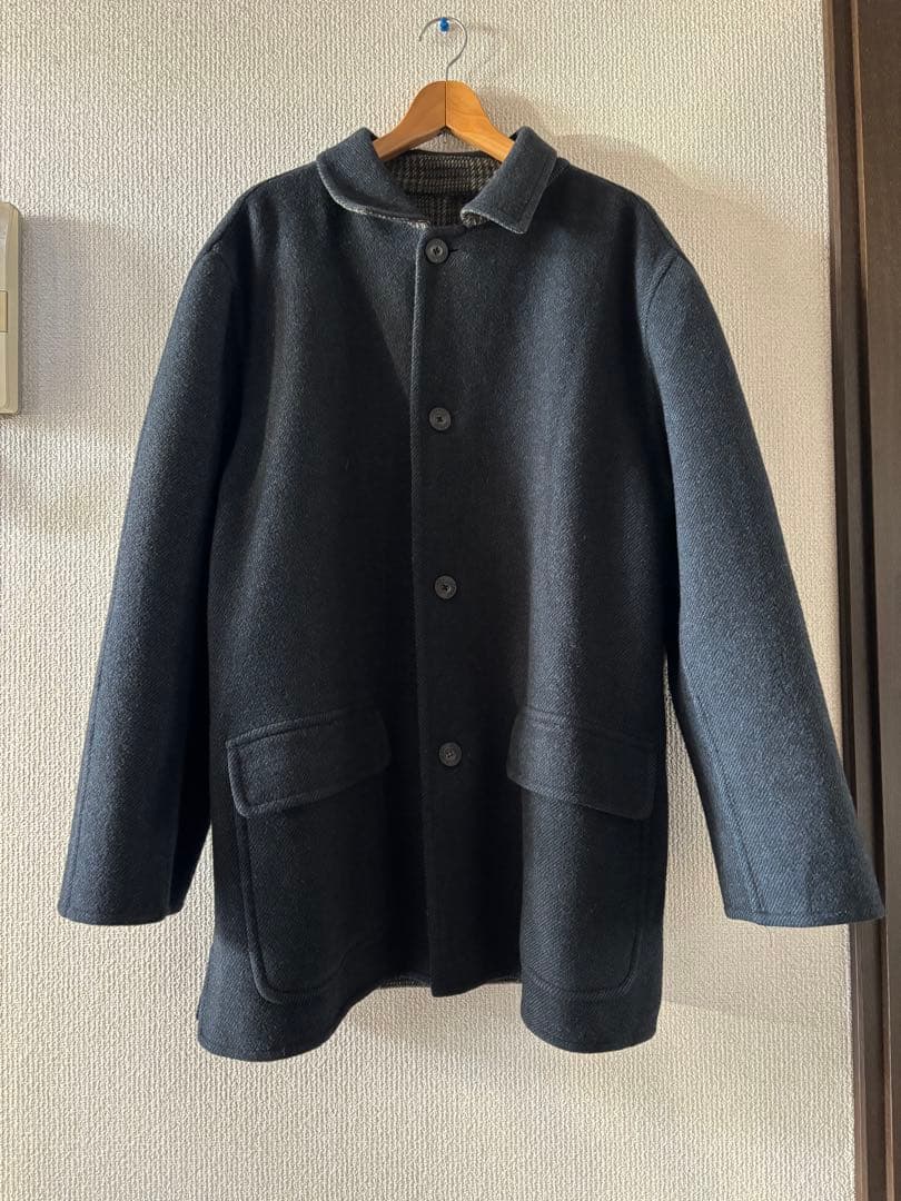 dunhill ウールリバーシブルコート　イタリア製