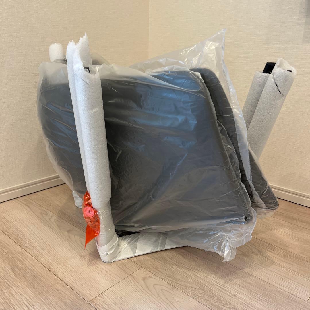 新品未使用 ダイニングチェア2脚セット グレー フェイクレザー