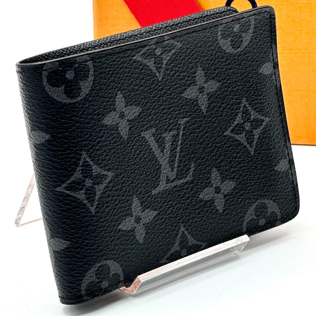 【極美品】ルイヴィトン モノグラムエクリプス ミュルティプル 財布 札入れ 黒