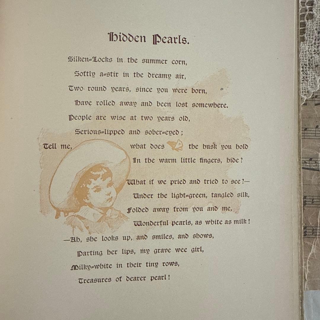 稀少1889年アンティーク美しい挿絵の絵本　洋書　古書ジャンクジャーナル額装に