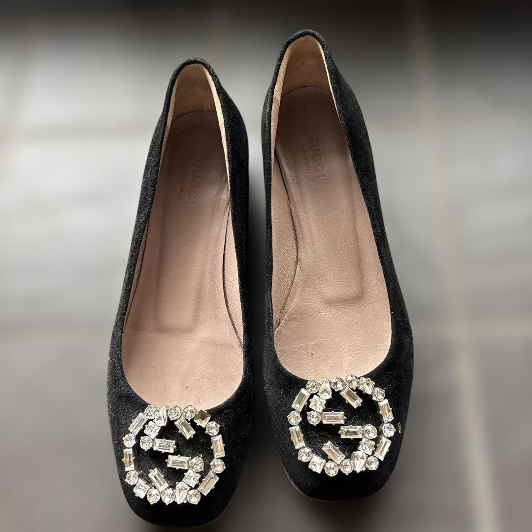 GUCCI スエード黒、36ハーフ