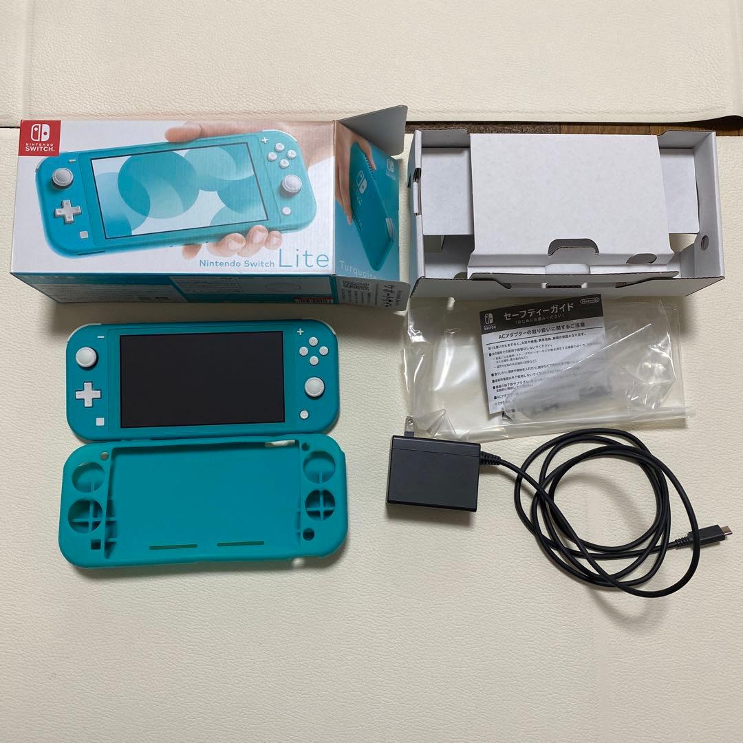 ニンテンドー スイッチ ライト ターコイズ ラバーカバー付き