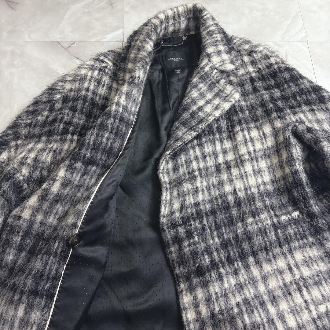 マックスマーラ　42ウィークエンド　アルパカウールシャギー　チェック