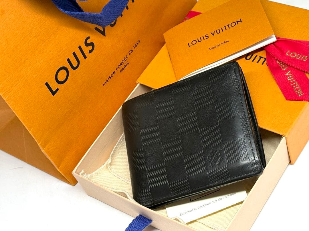 良品！ルイヴィトン　ダミエ・アンフィニ　ポルトフォイユ・マルコNM 黒
