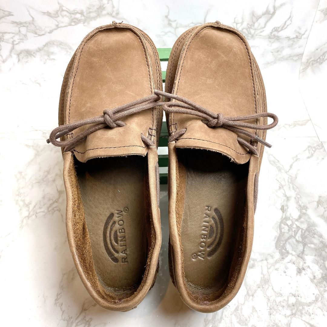 美品 レインボーサンダル モカ ローファー ブラウン 25cm 希少 スリッポン