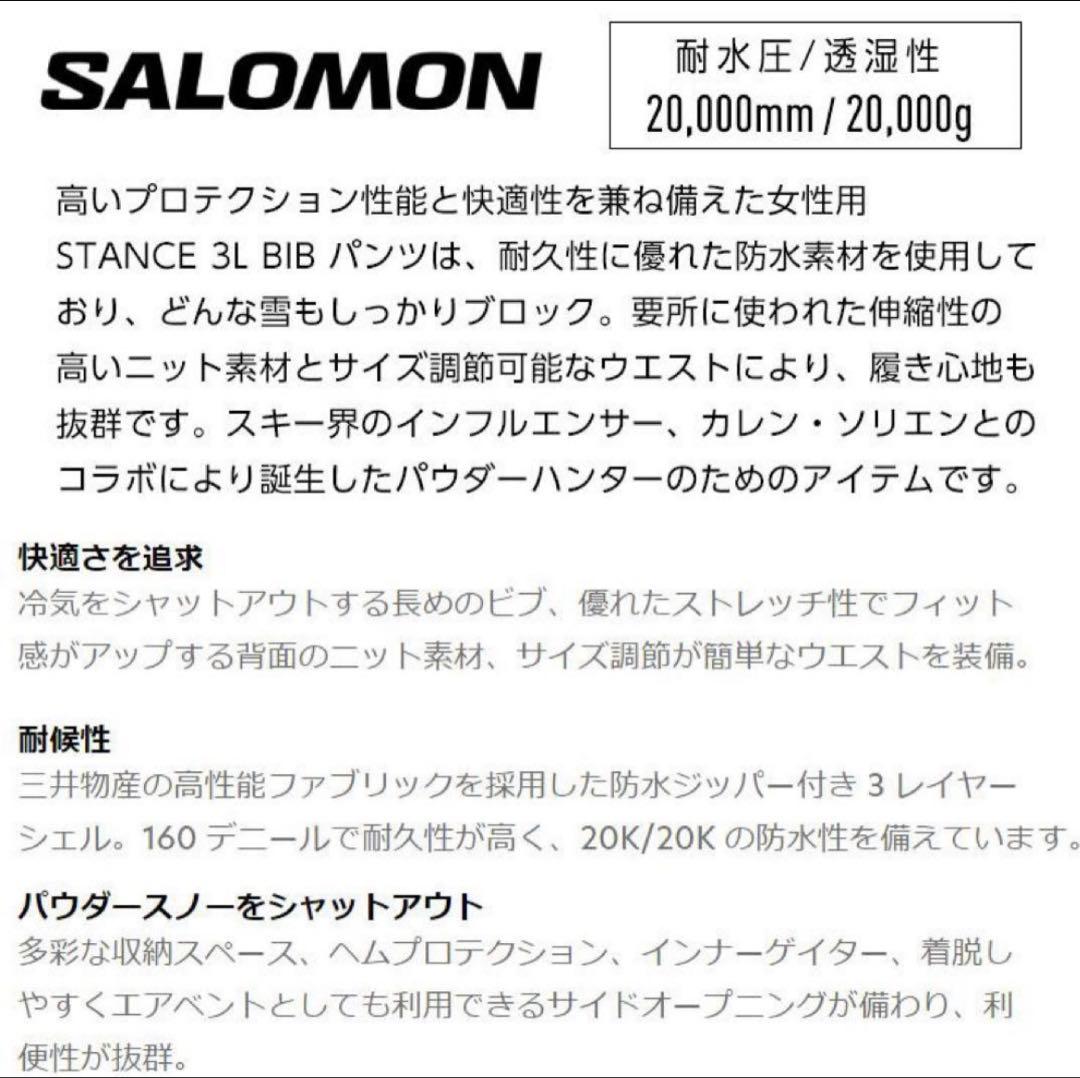 サロモン　スノボー　スキー　ウェアパンツ　ウェア　ツナギ　オーバーオール　L