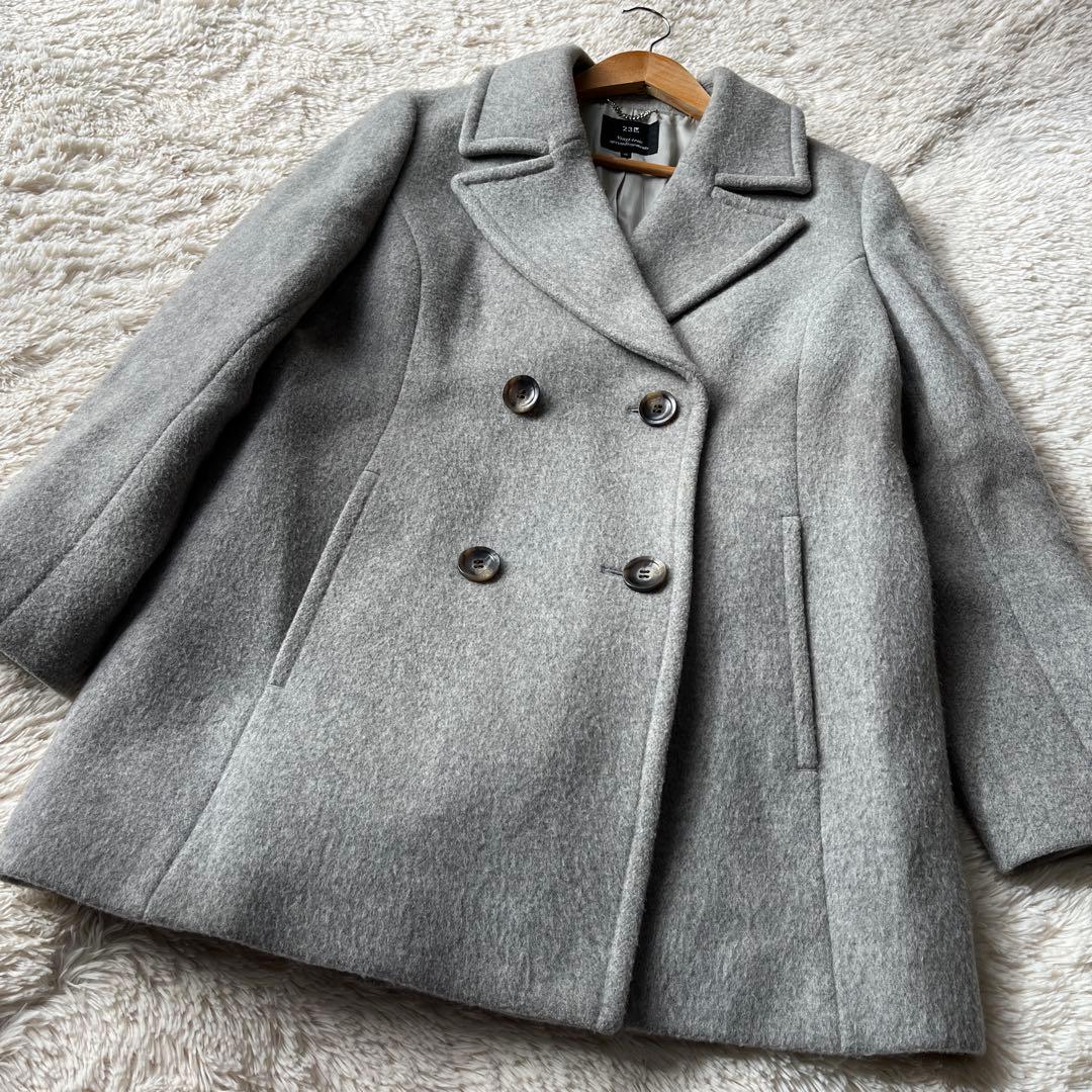 Mee 23区 Pコート ダブルブレストコート サイズ46 ライトグレー